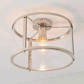 Endon Hopton 1 Light Flush Polished Nickel Ceiling Light simple ceiling design light