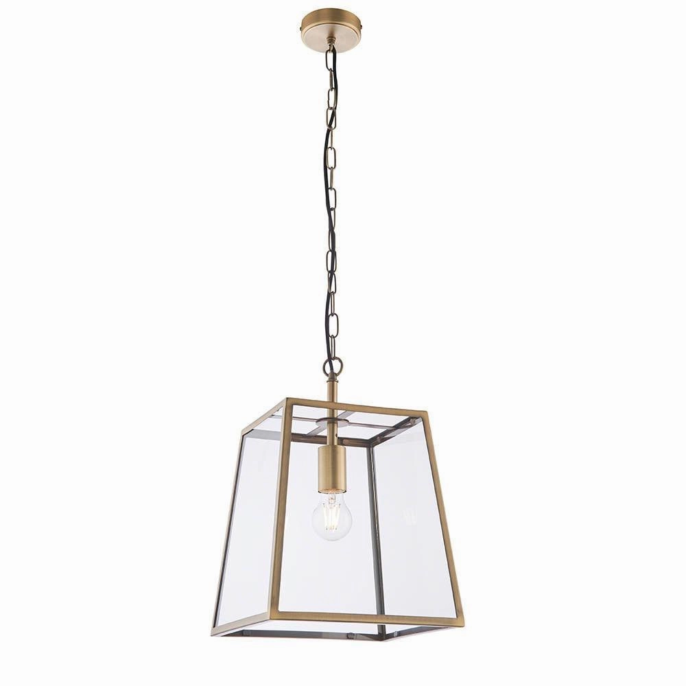 Endon Hurst 1 Light Antique Brass Ceiling Pendant