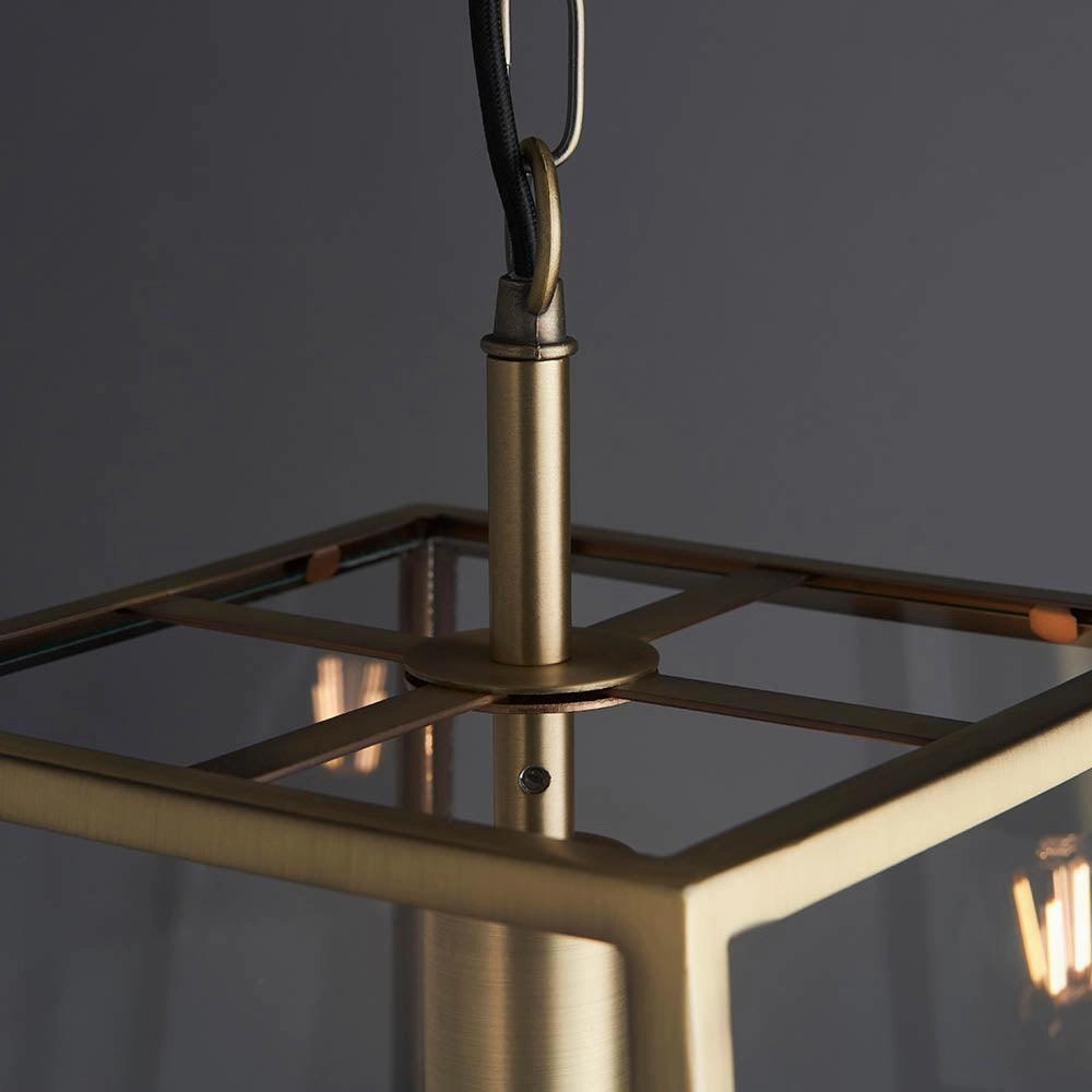 Endon Hurst 1 Light Antique Brass Ceiling Pendant
