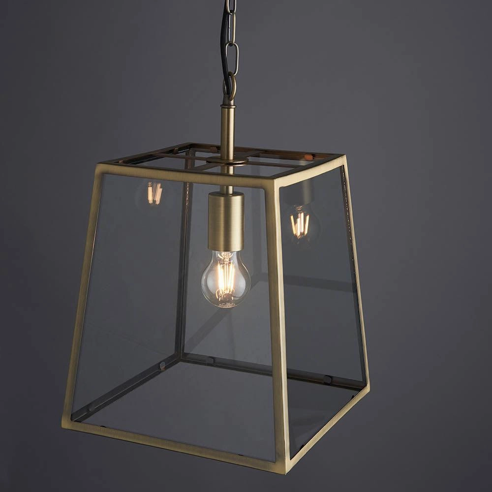 Endon Hurst 1 Light Antique Brass Ceiling Pendant