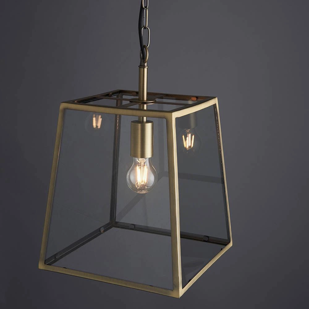 Endon Hurst 1 Light Antique Brass Ceiling Pendant