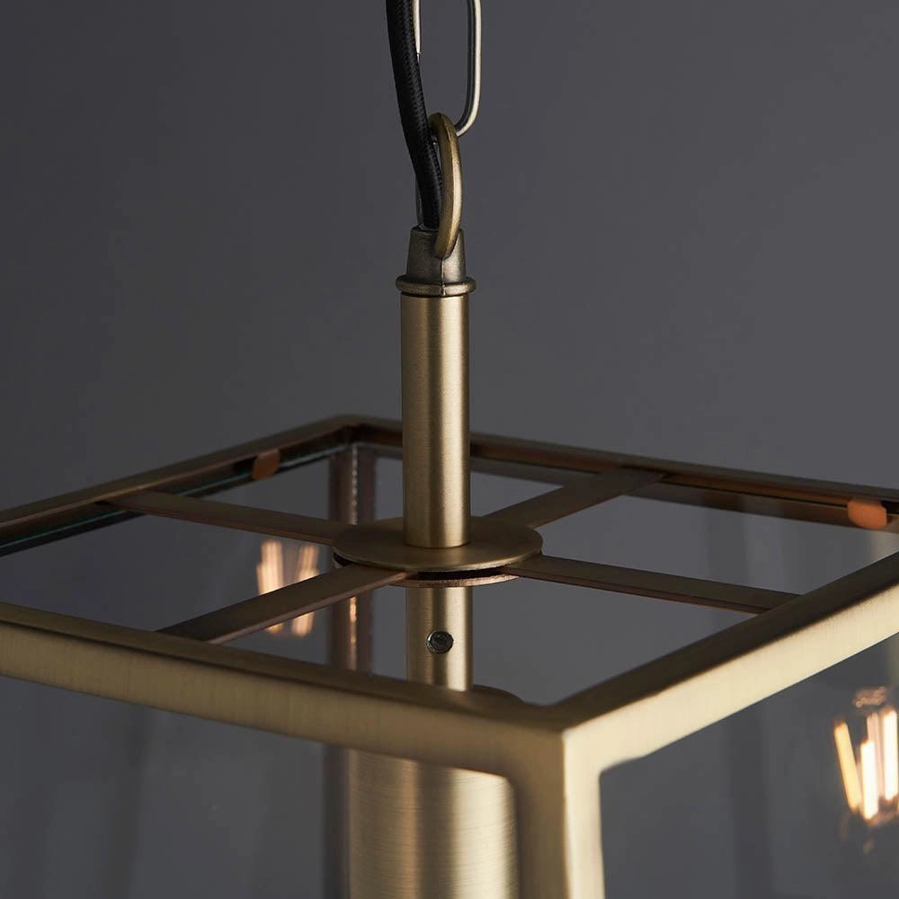 Endon Hurst 1 Light Antique Brass Ceiling Pendant
