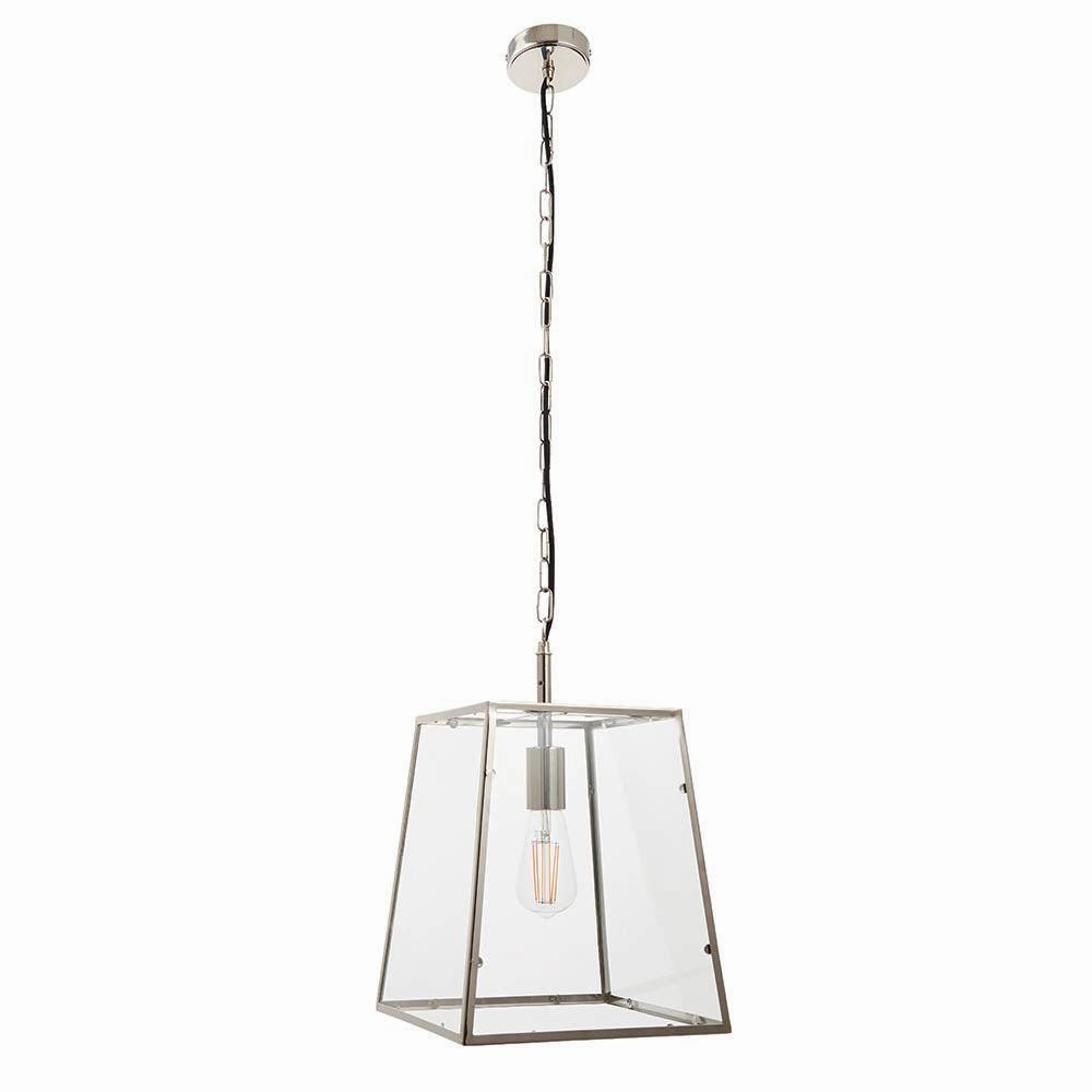 Endon Hurst 1 Light Nickel Finish Ceiling Pendant