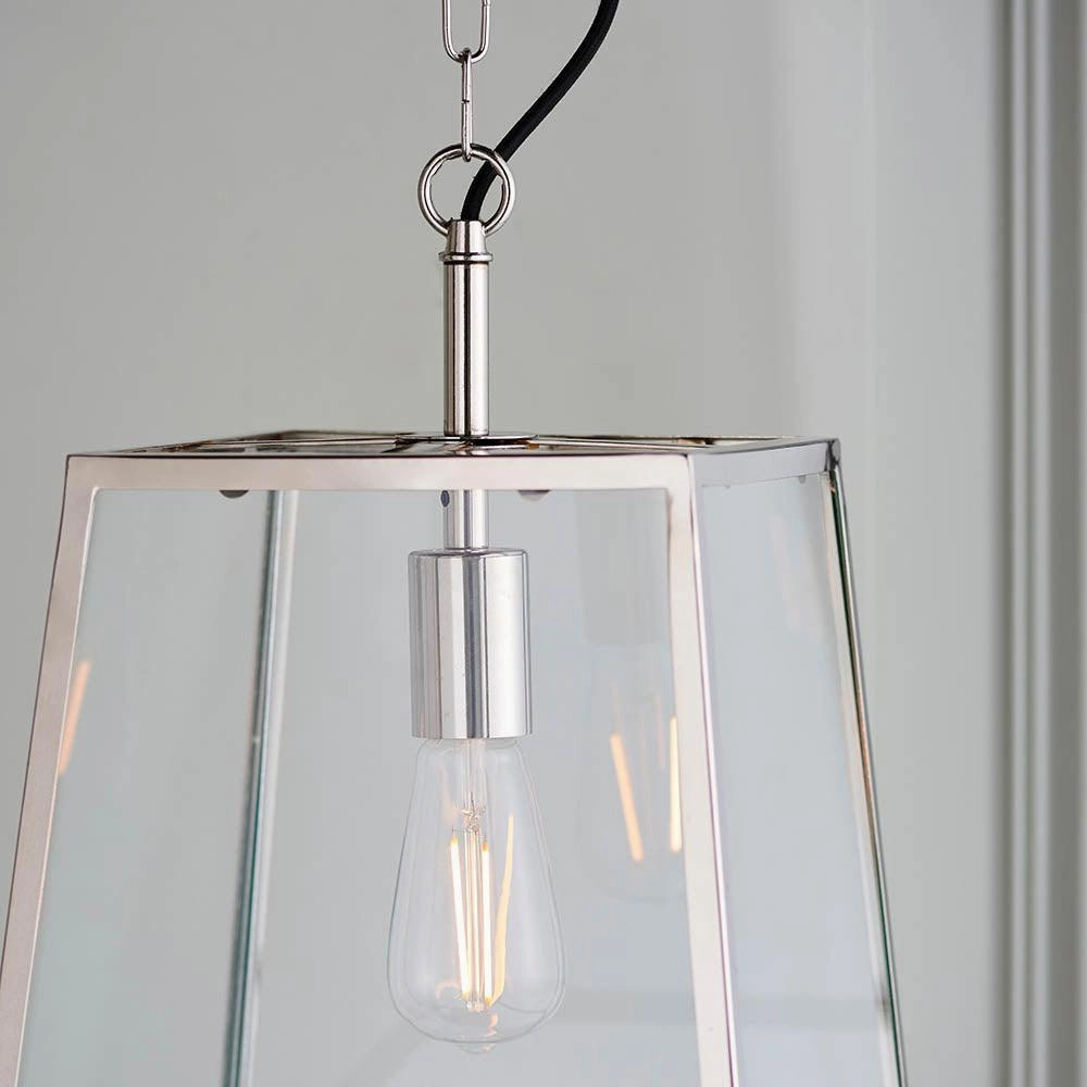 Endon Hurst 1 Light Nickel Finish Ceiling Pendant