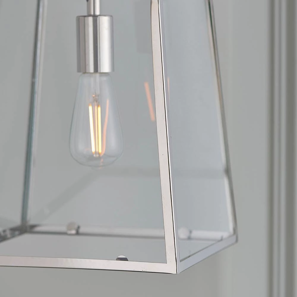 Endon Hurst 1 Light Nickel Finish Ceiling Pendant