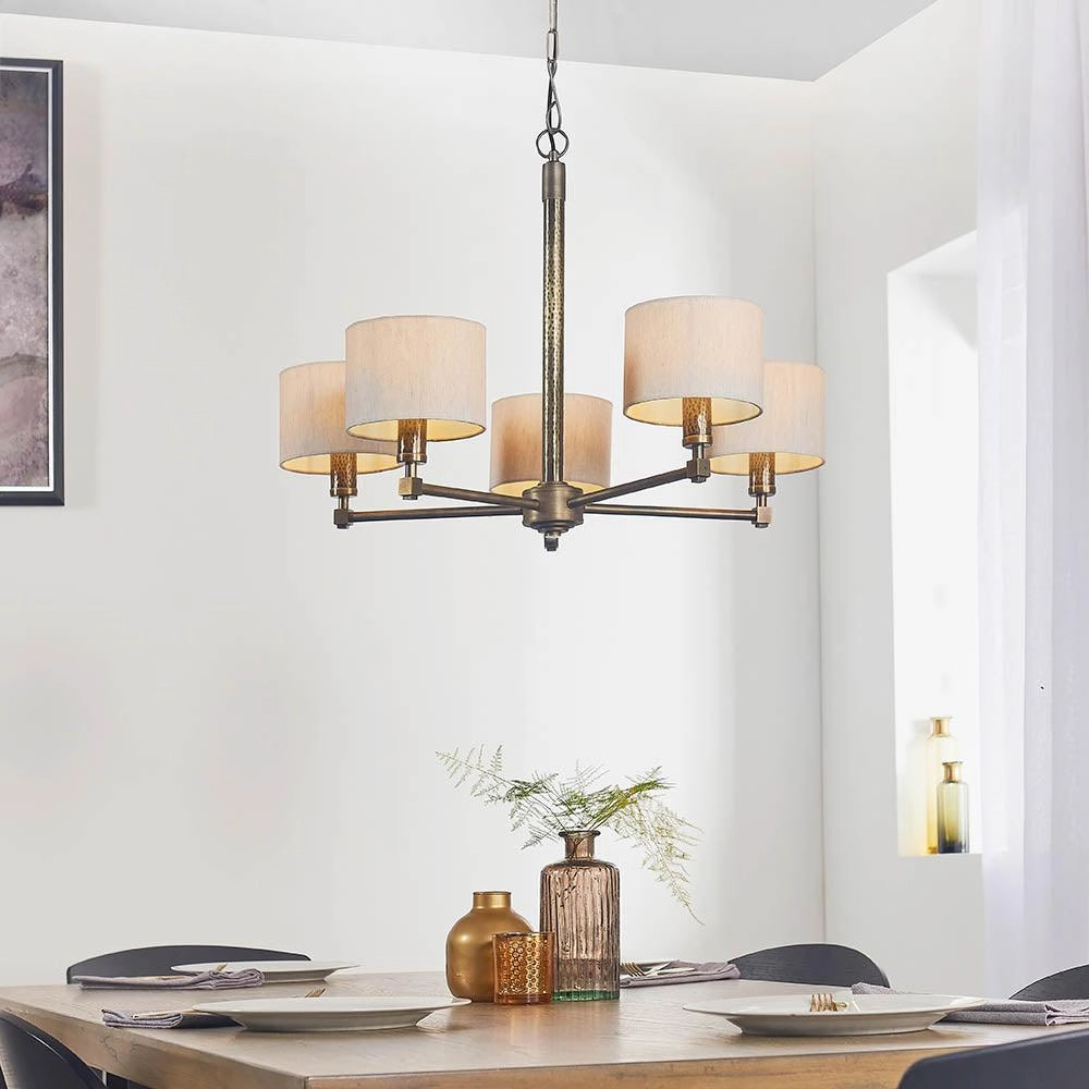 Endon Indara 5 Light Aged Bronze Ceiling Pendant