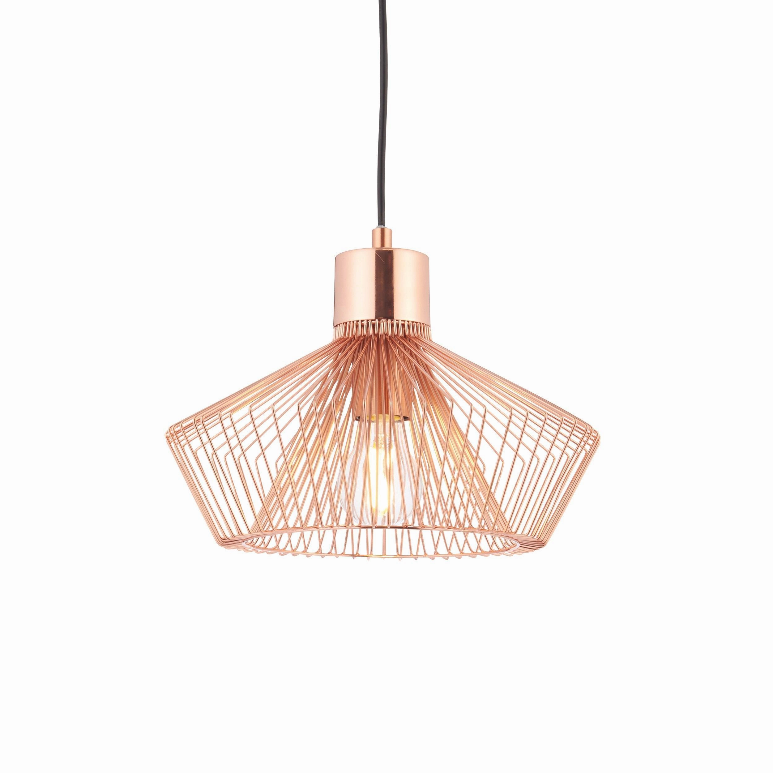 Endon Kimberley 1 Light Copper Ceiling Pendant Light