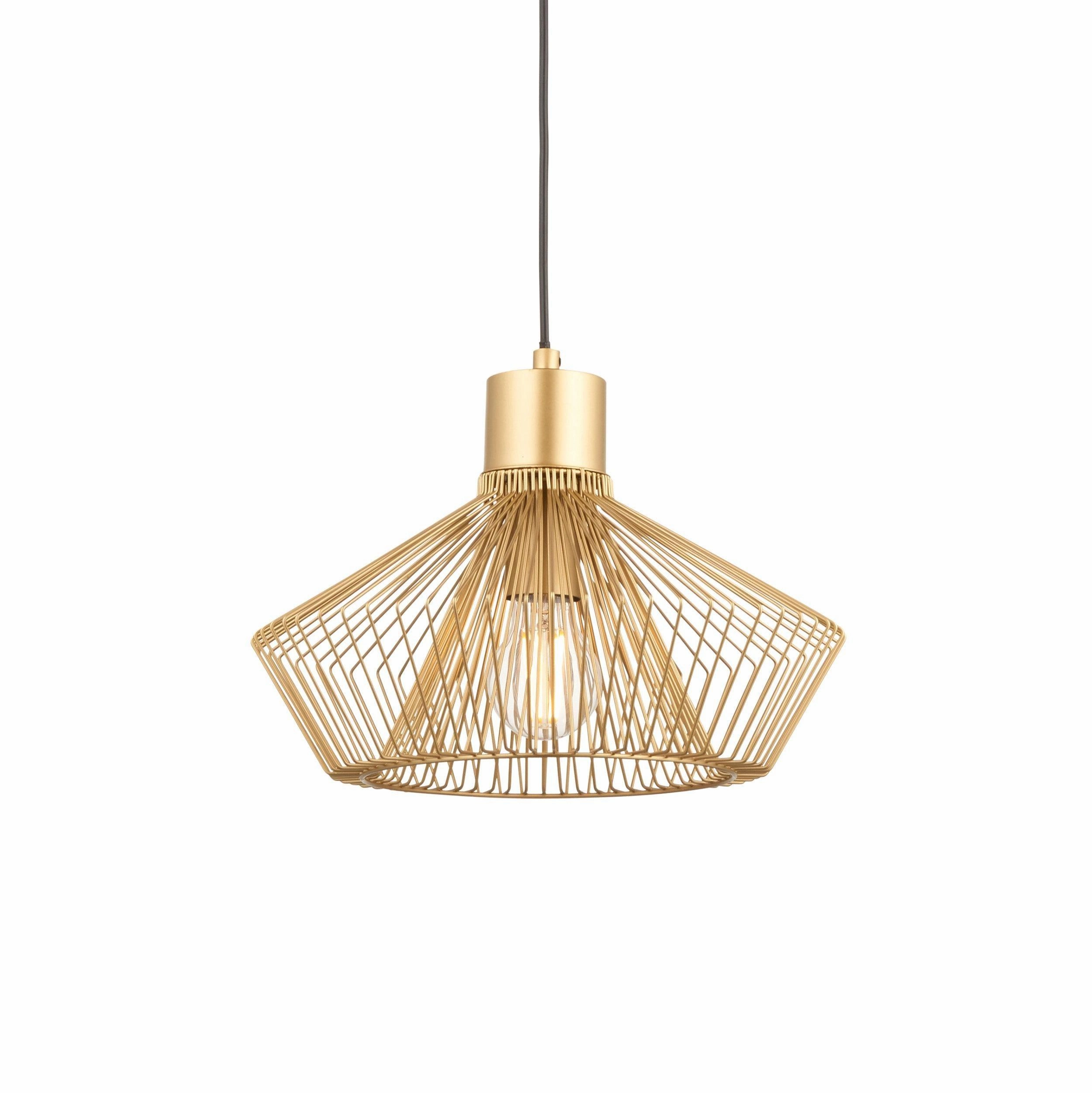 Endon Kimberley 1 Light Gold Ceiling Pendant
