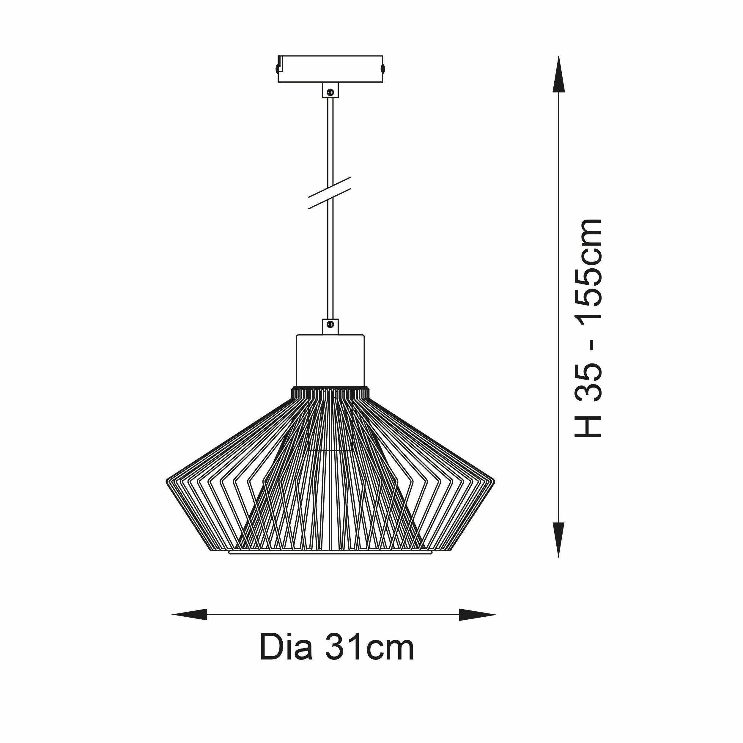 Endon Kimberley 1 Light Gold Ceiling Pendant