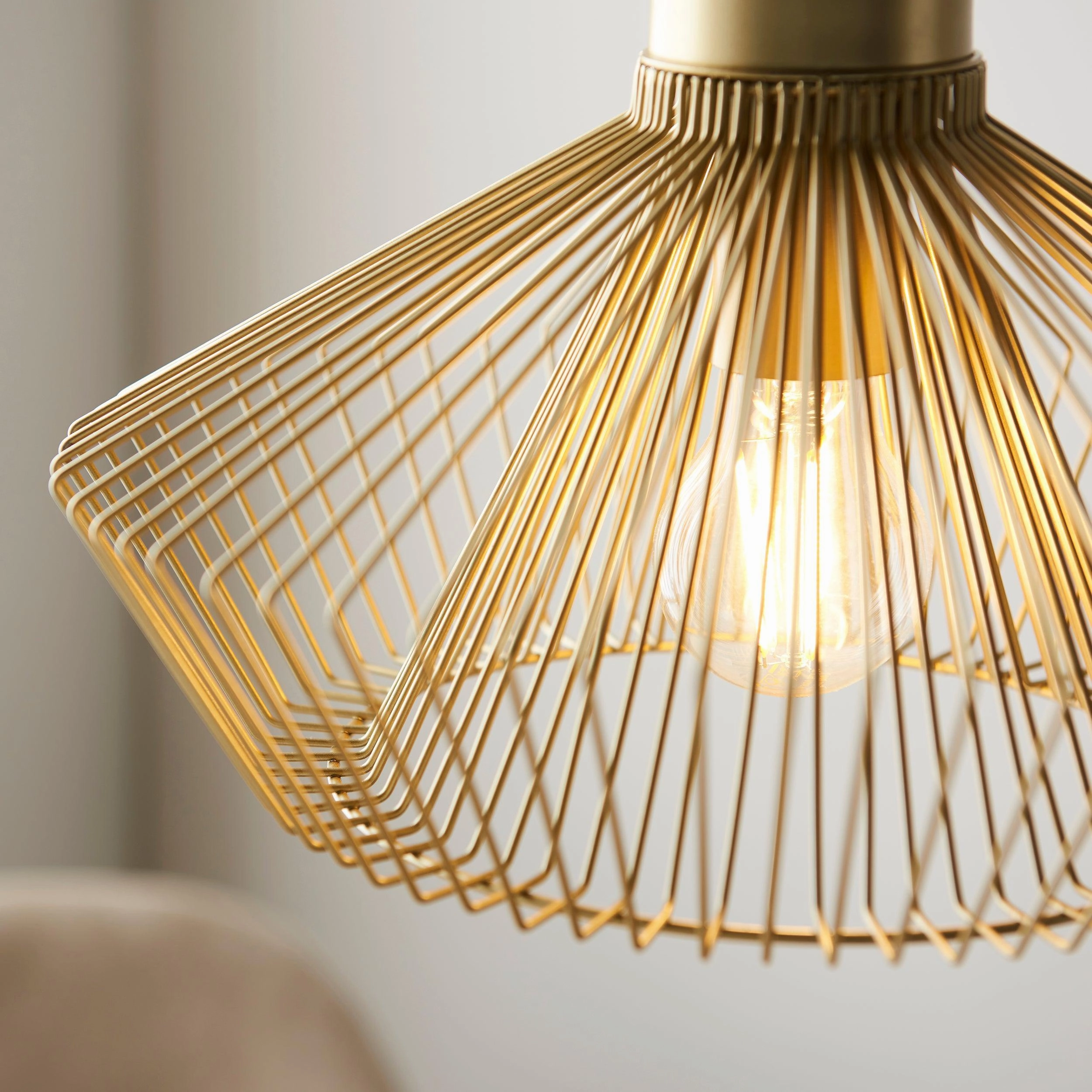 Endon Kimberley 1 Light Gold Ceiling Pendant