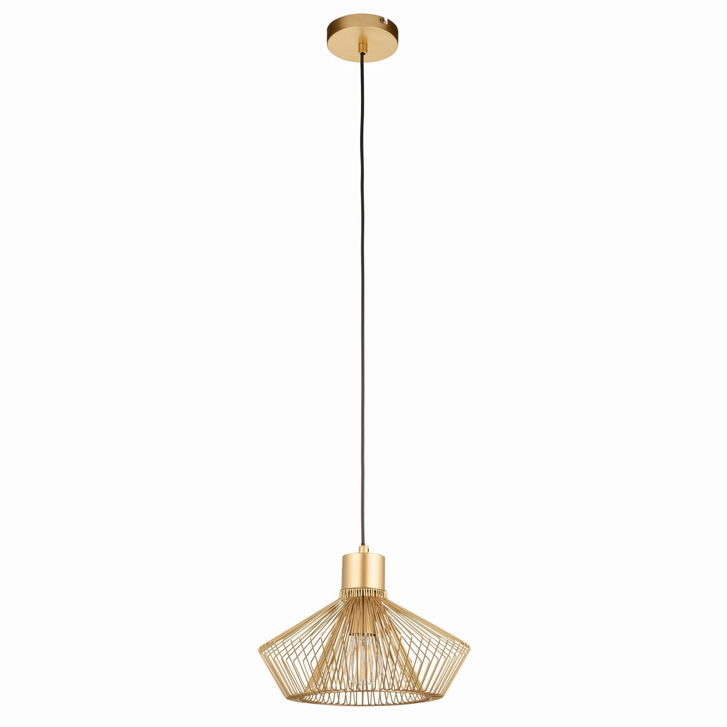 Endon Kimberley 1 Light Gold Ceiling Pendant