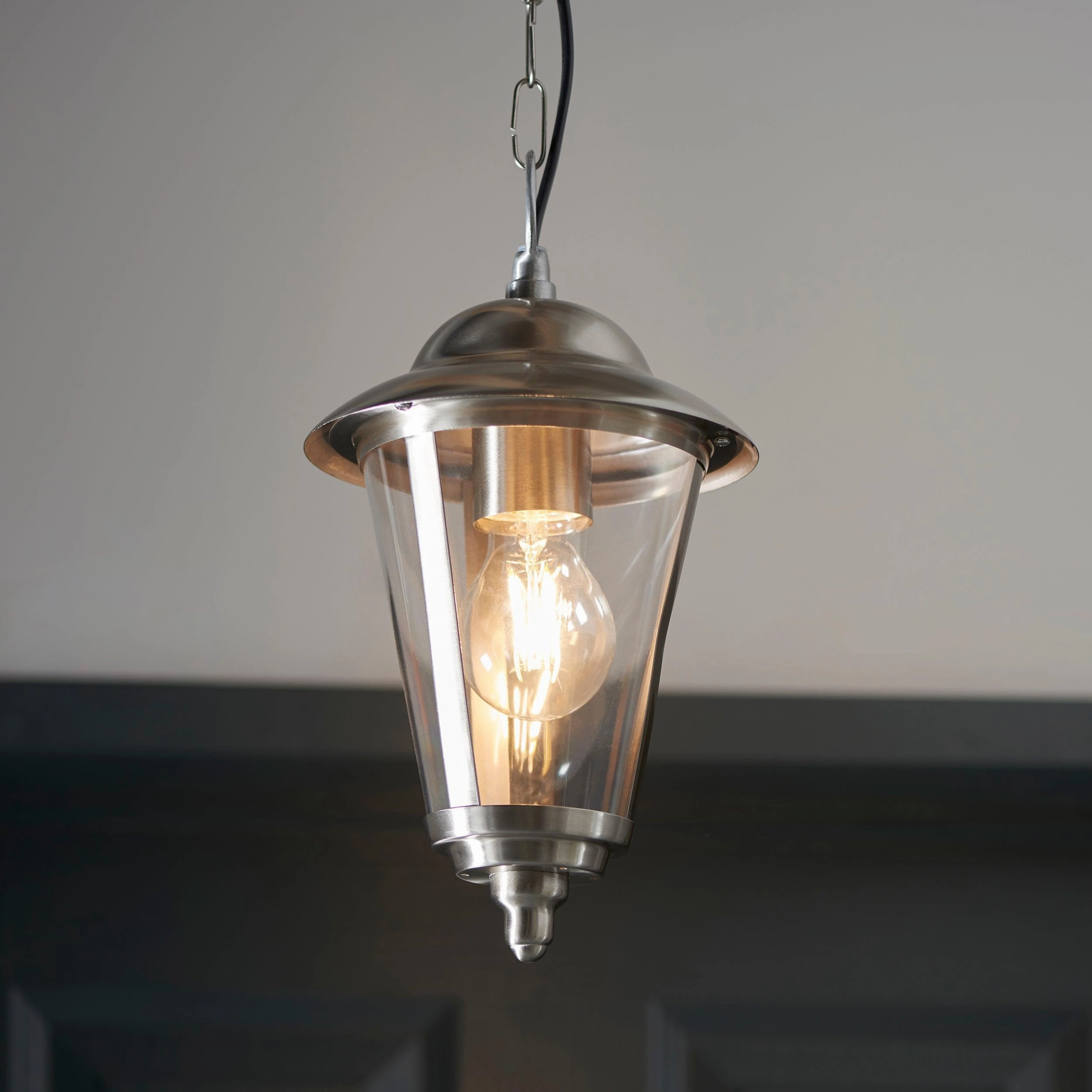 Endon Klien Polished Stainless Steel Outdoor Pendant Light