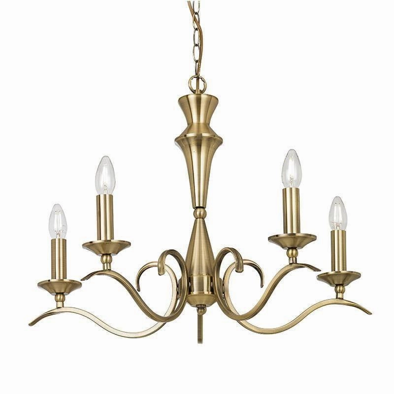 Endon Kora Antique Brass 5 Light Chandelier