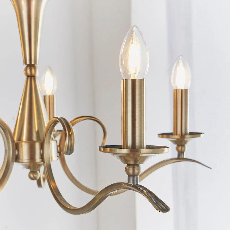 Endon Kora Antique Brass 5 Light Chandelier