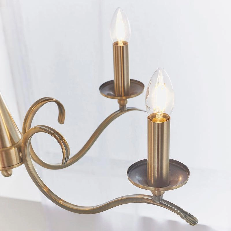 Endon Kora Antique Brass 5 Light Chandelier