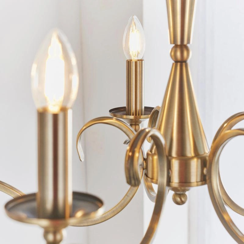 Endon Kora Antique Brass 5 Light Chandelier