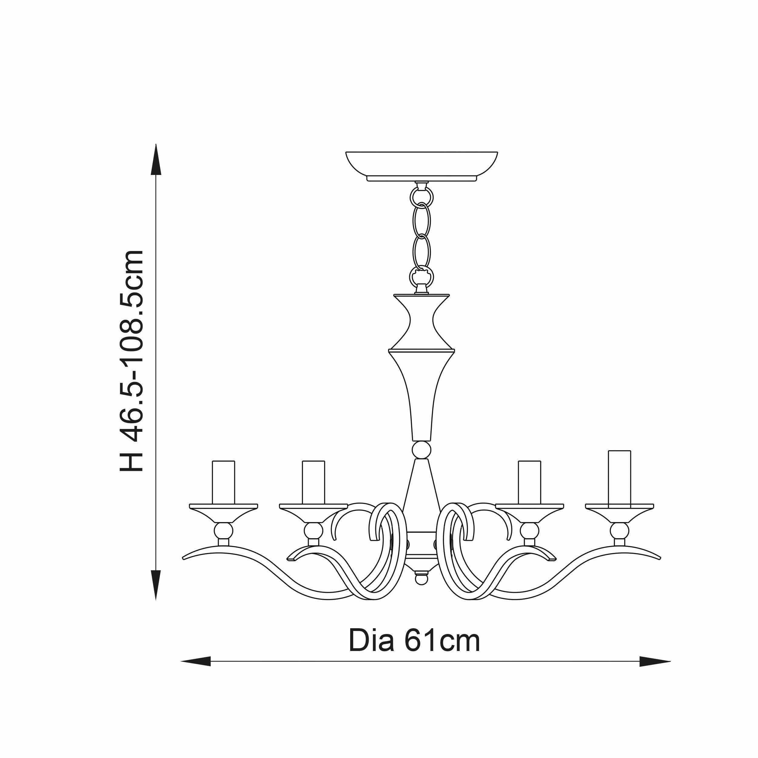 Endon Kora Antique Brass 5 Light Chandelier