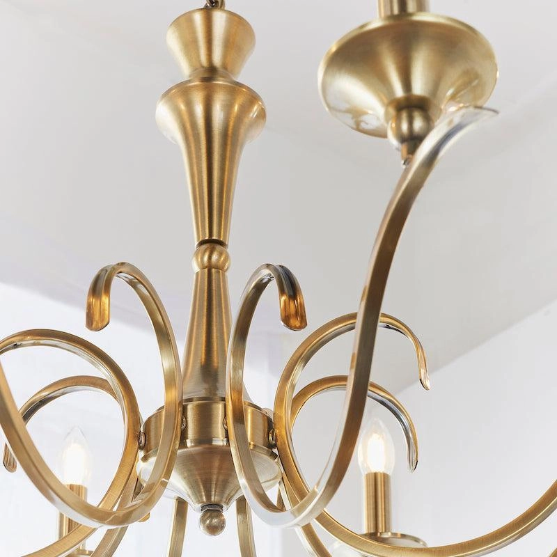 Endon Kora Antique Brass 8 Light Chandelier