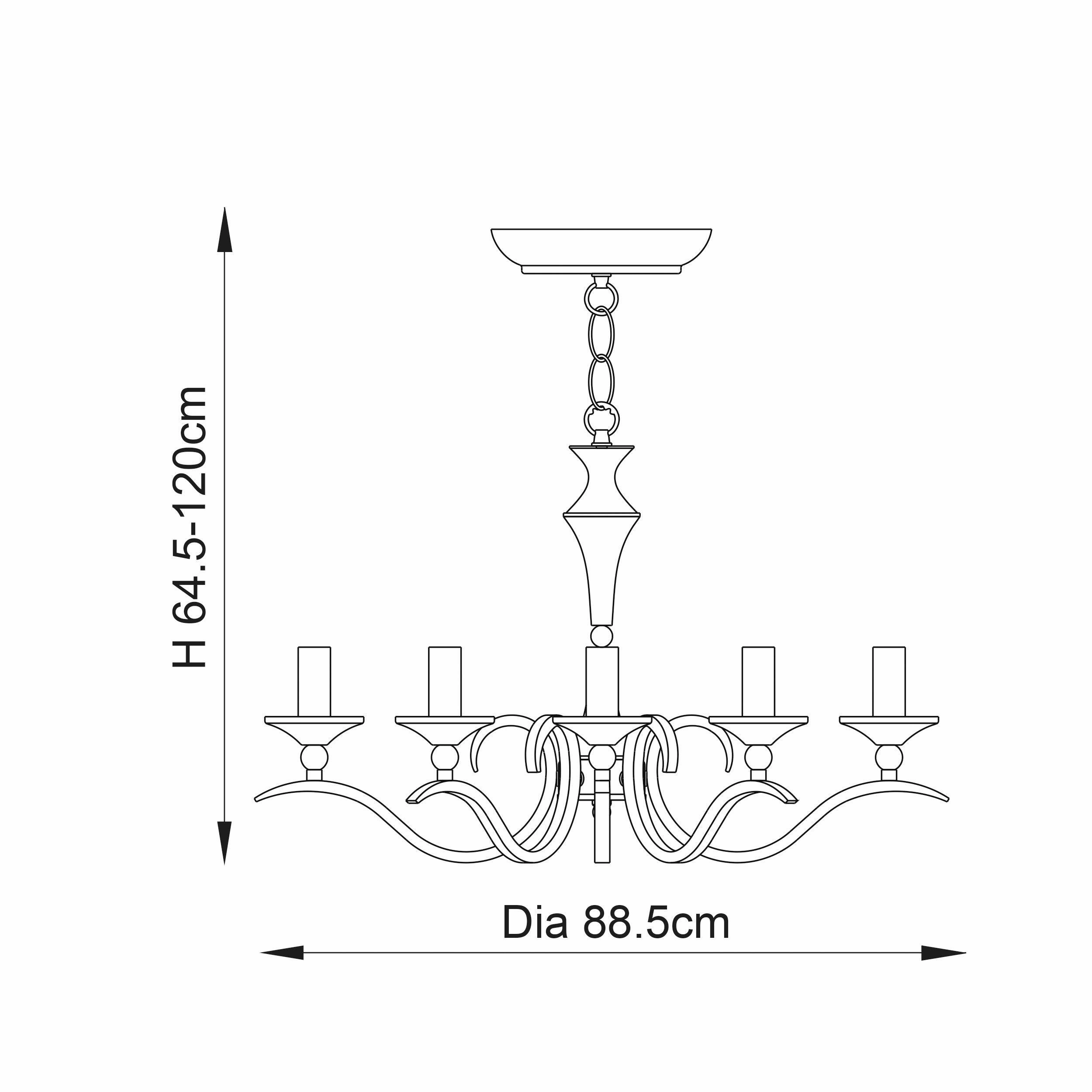 Endon Kora Antique Brass 8 Light Chandelier