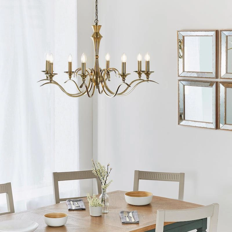 Endon Kora Antique Brass 8 Light Chandelier