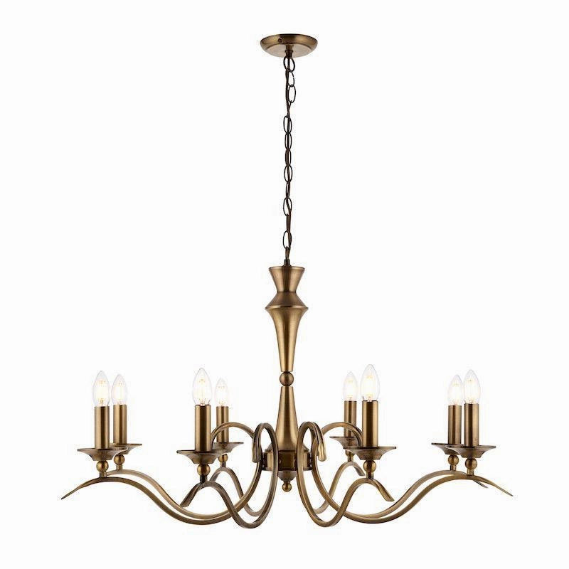 Endon Kora Antique Brass 8 Light Chandelier simple ceiling design light