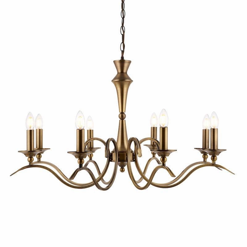 Endon Kora Antique Brass 8 Light Chandelier
