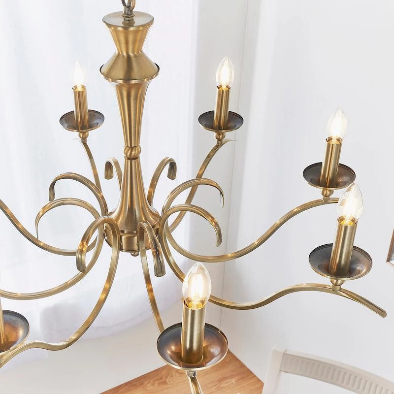 Endon Kora Antique Brass 8 Light Chandelier