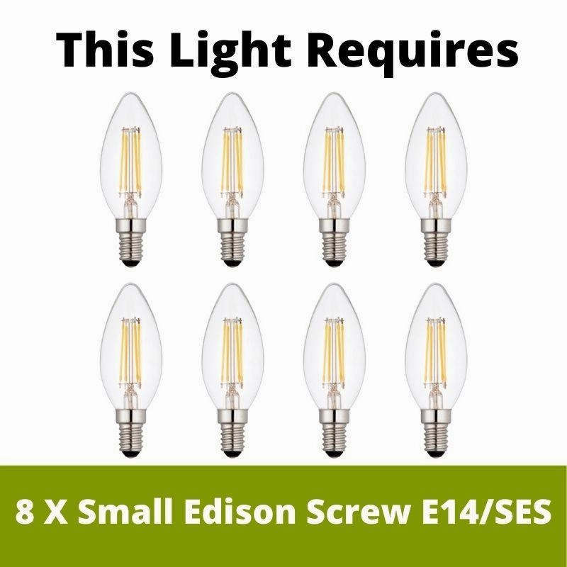 Endon Kora Antique Brass 8 Light Chandelier