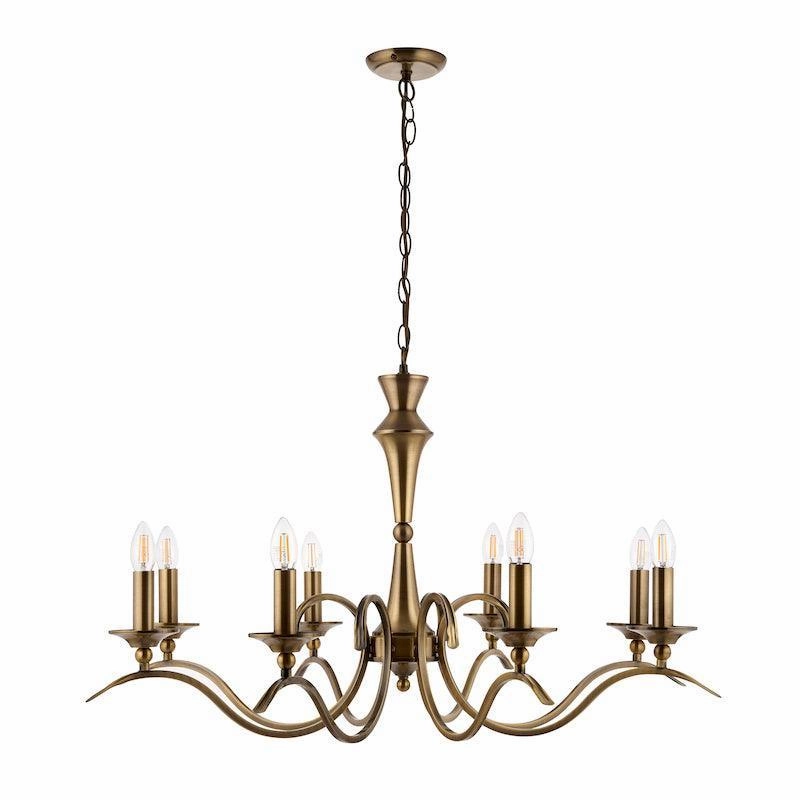 Endon Kora Antique Brass 8 Light Chandelier