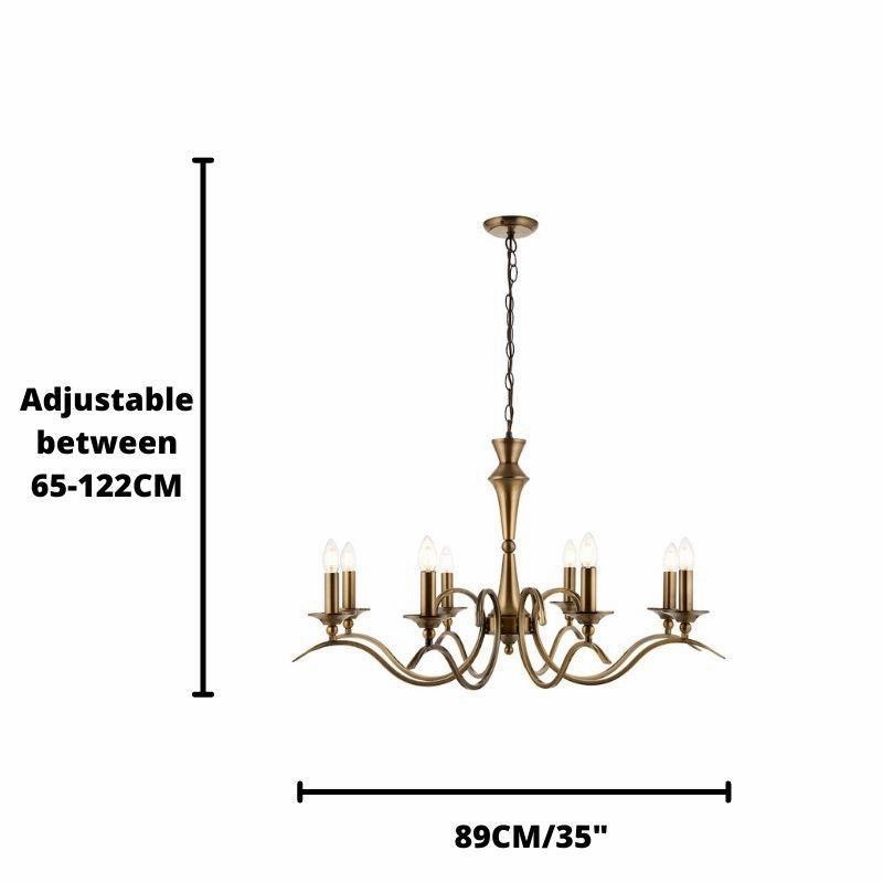 Endon Kora Antique Brass 8 Light Chandelier