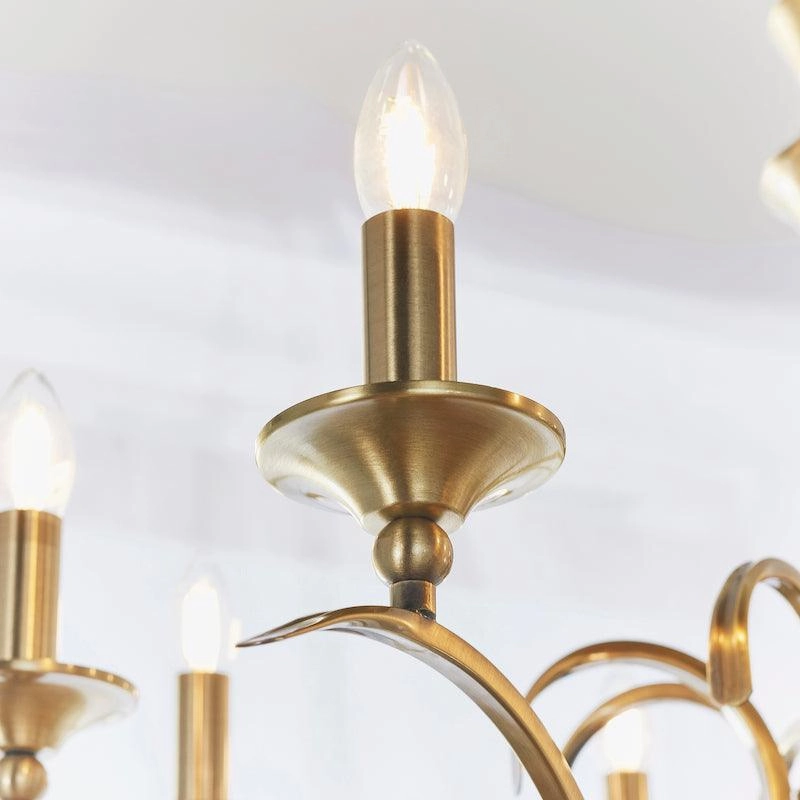 Endon Kora Antique Brass 8 Light Chandelier