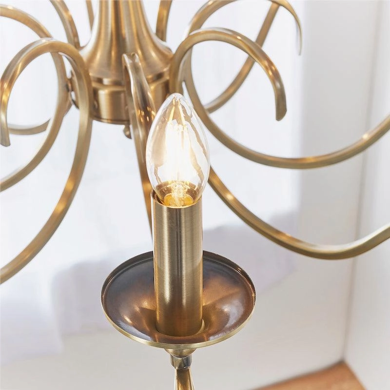 Endon Kora Antique Brass 8 Light Chandelier