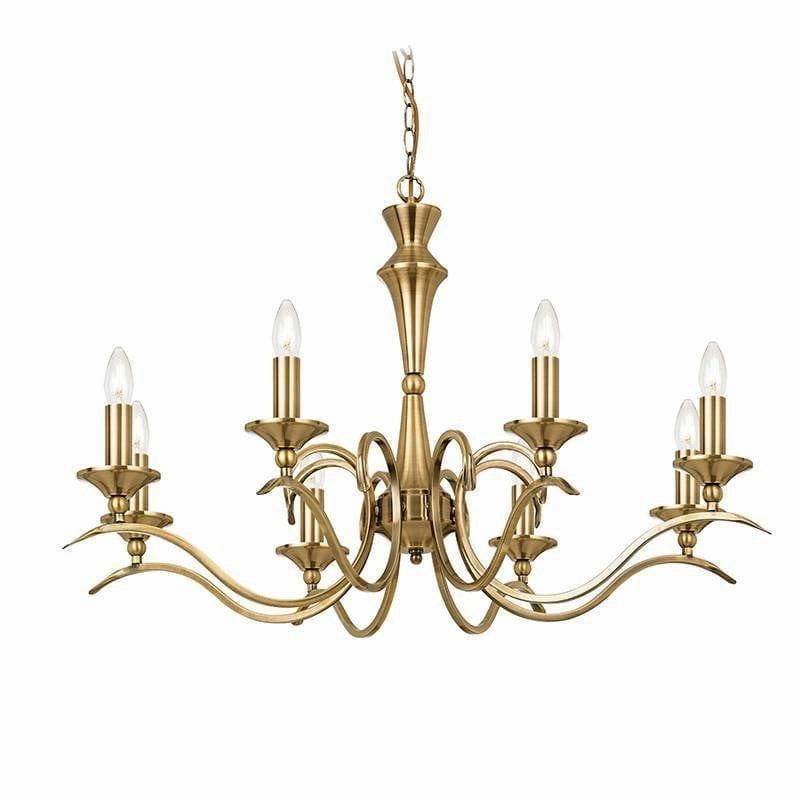 Endon Kora Antique Brass 8 Light Chandelier