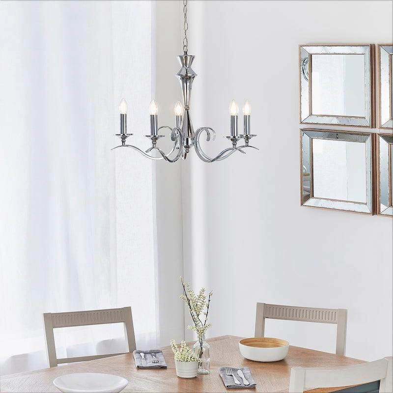 Endon Kora Chrome Finish 5 Light Chandelier
