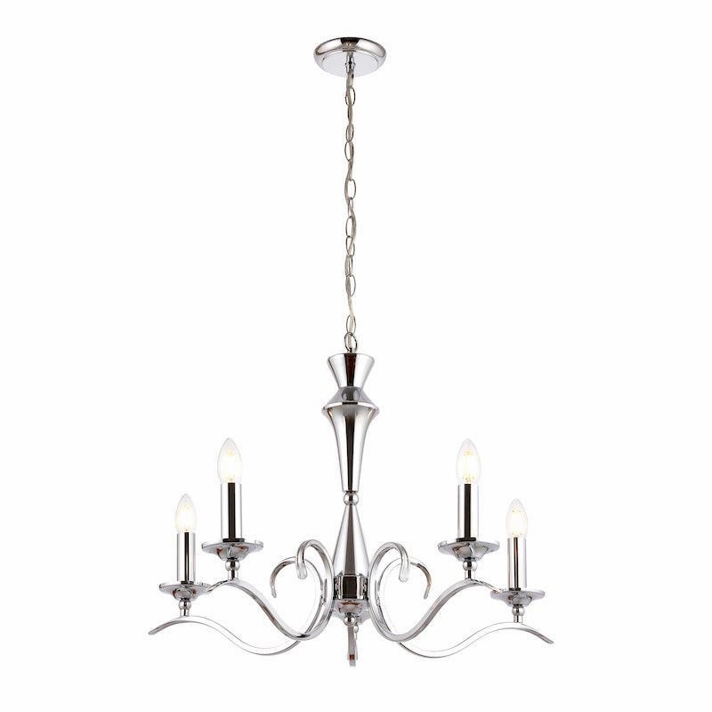 Endon Kora Chrome Finish 5 Light Chandelier simple ceiling design light