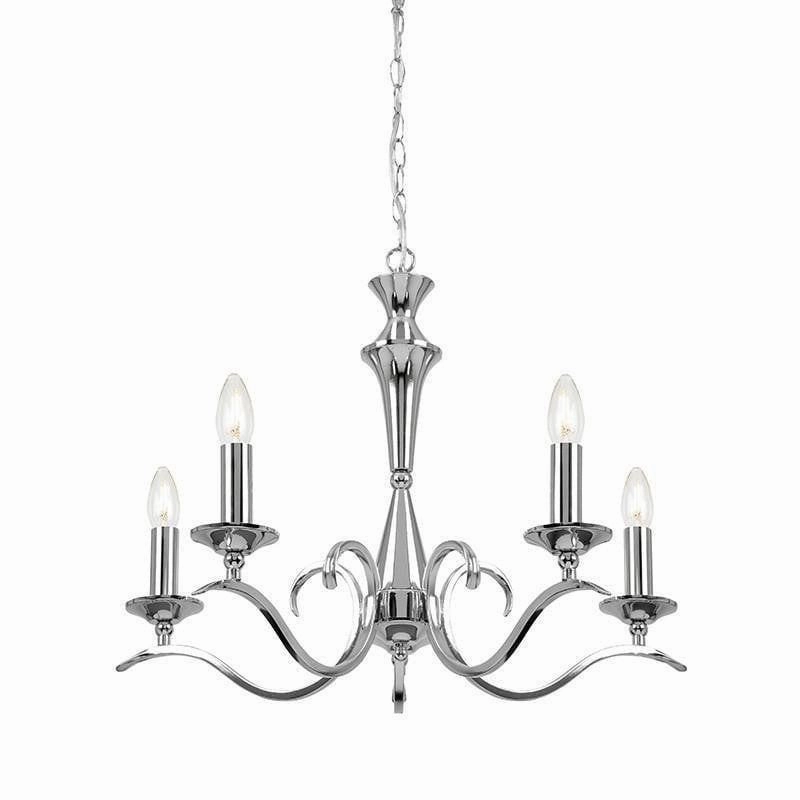 Endon Kora Chrome Finish 5 Light Chandelier