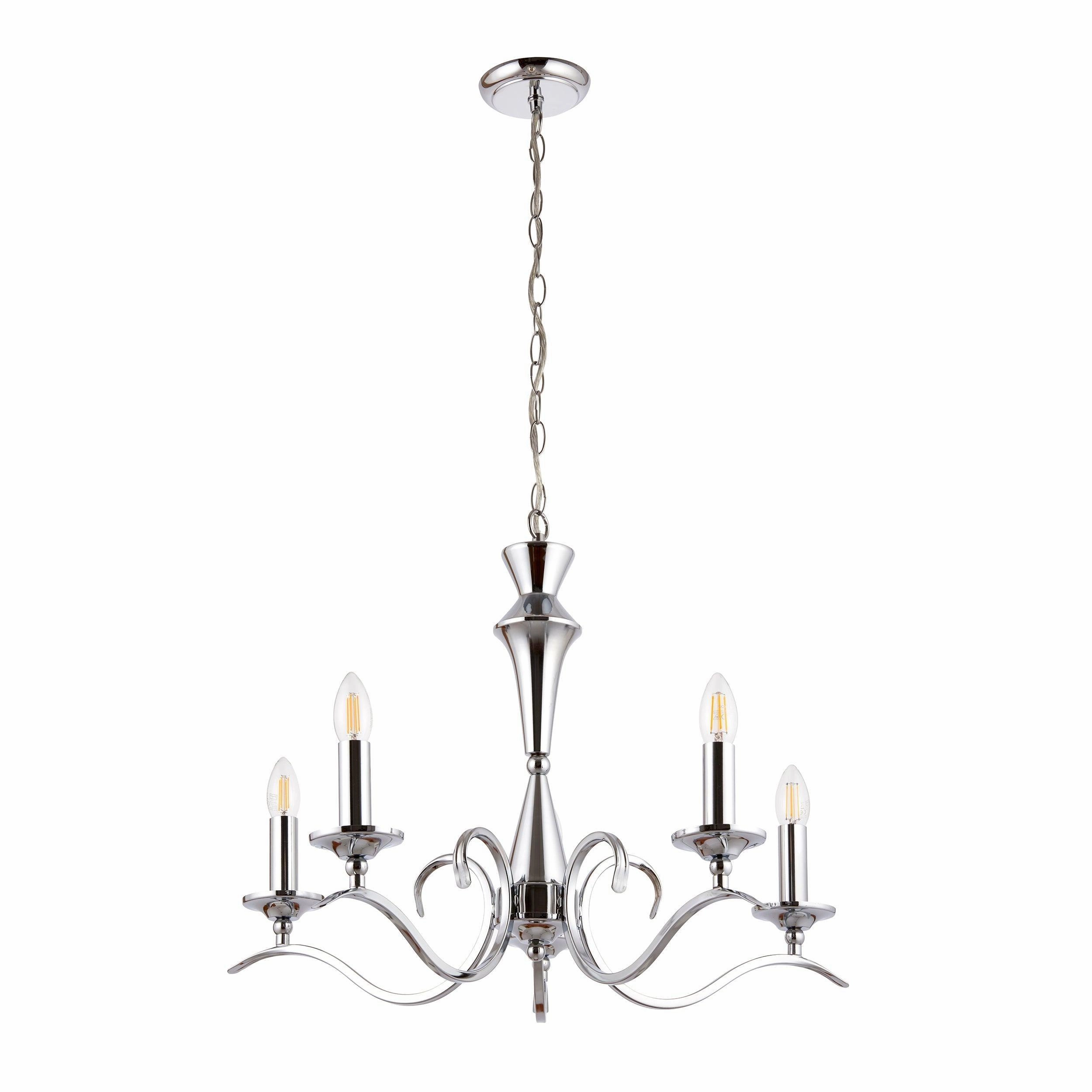 Endon Kora Chrome Finish 5 Light Chandelier