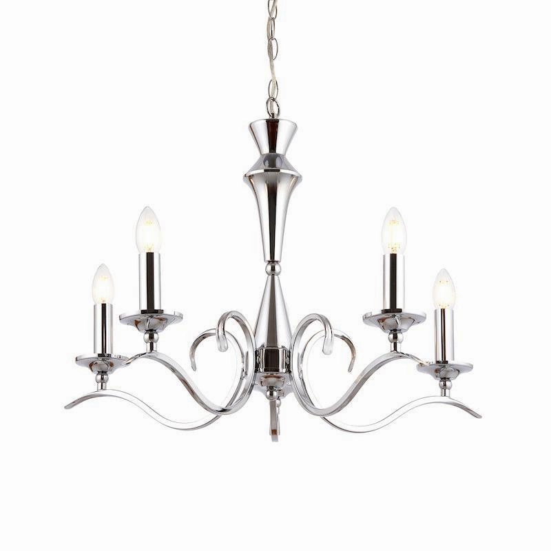 Endon Kora Chrome Finish 5 Light Chandelier