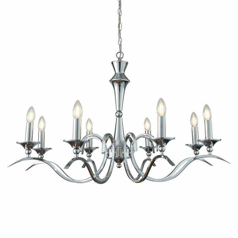 Endon Kora Chrome Finish 8 Light Chandelier