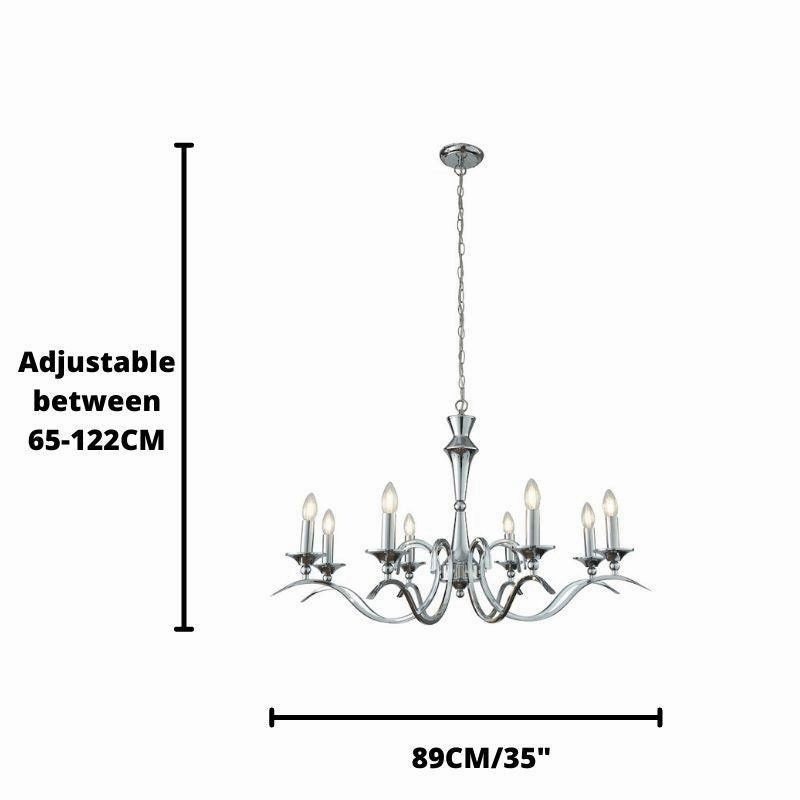 Endon Kora Chrome Finish 8 Light Chandelier