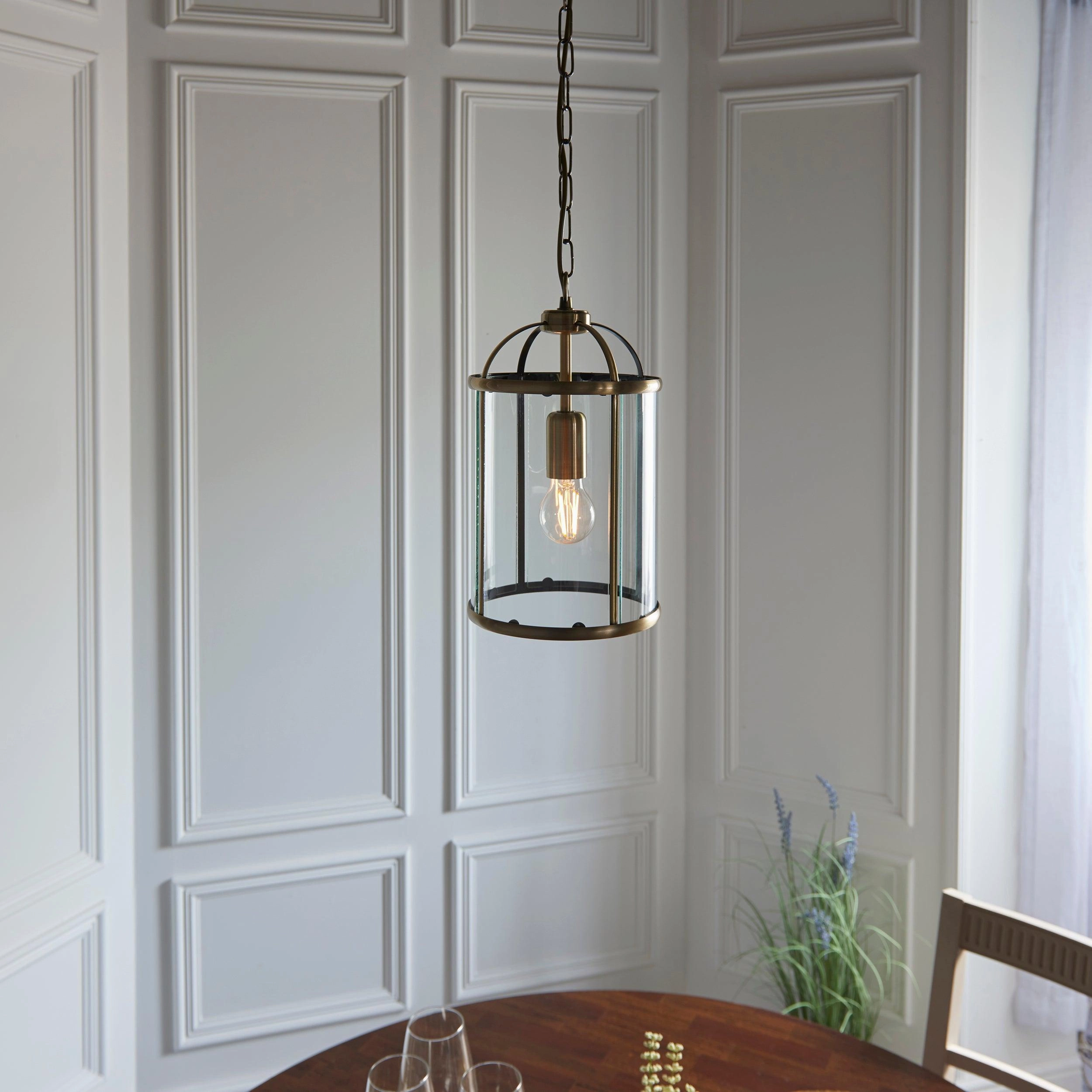 Endon Lambeth Brass Ceiling Lantern 1 Light