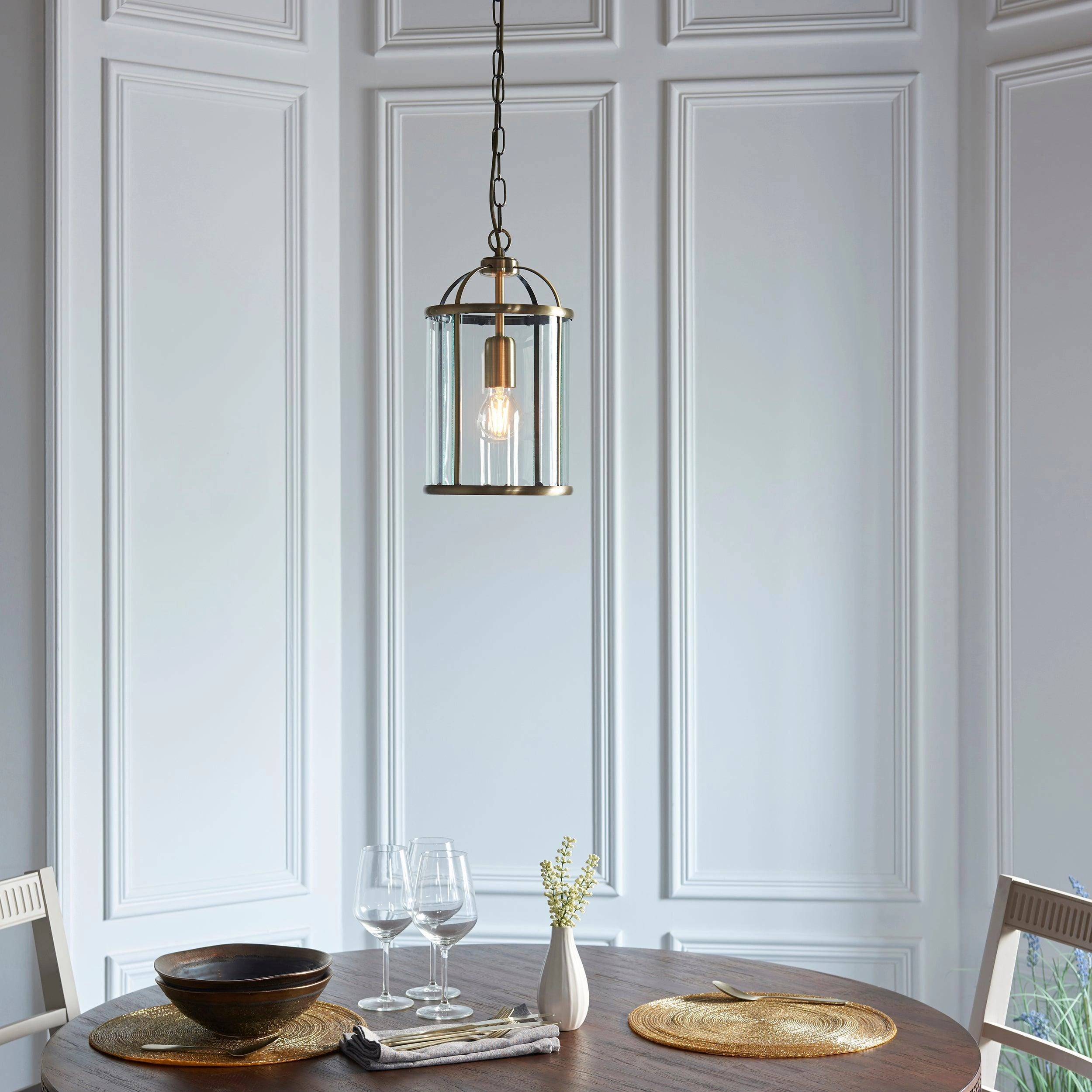 Endon Lambeth Brass Ceiling Lantern 1 Light