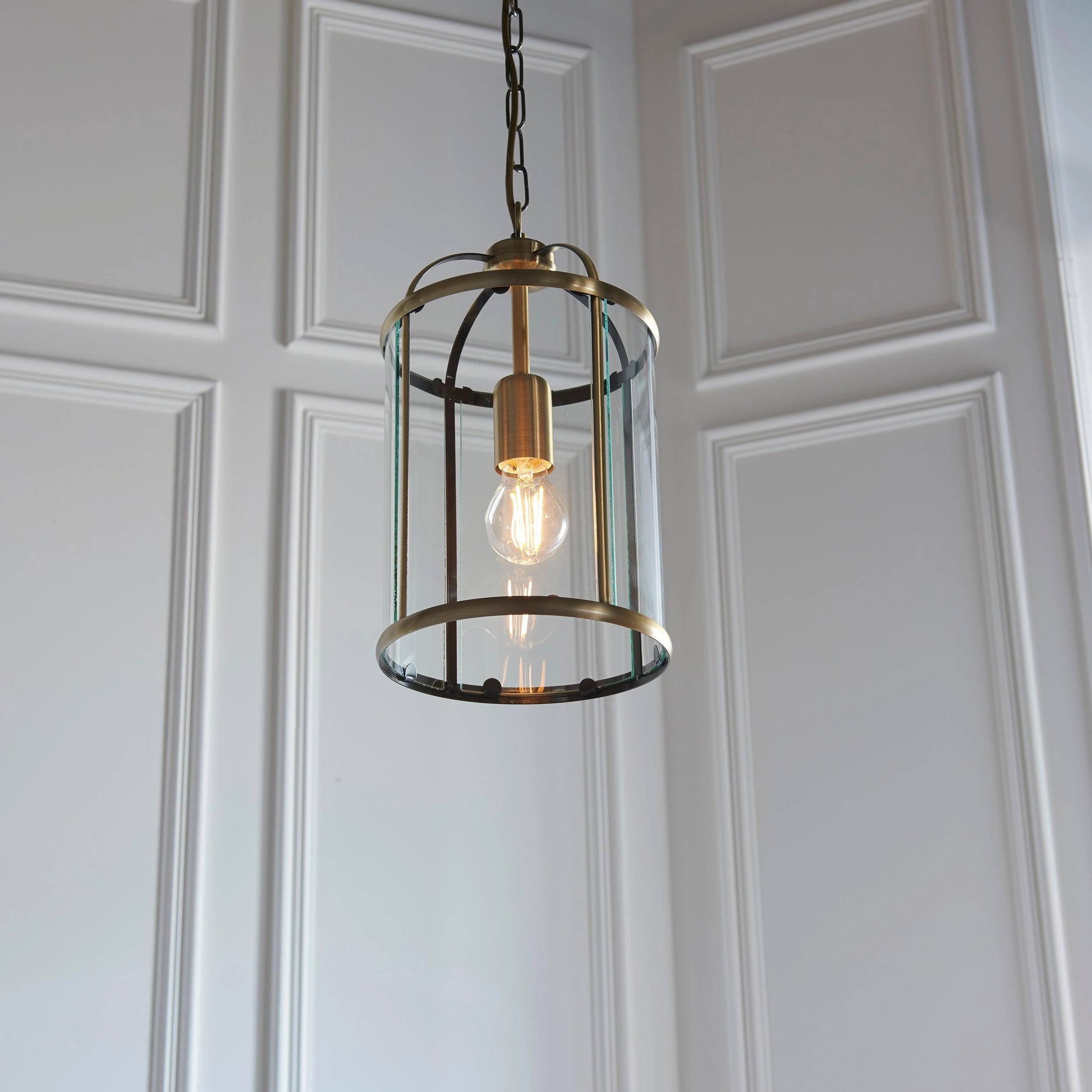 Endon Lambeth Brass Ceiling Lantern 1 Light