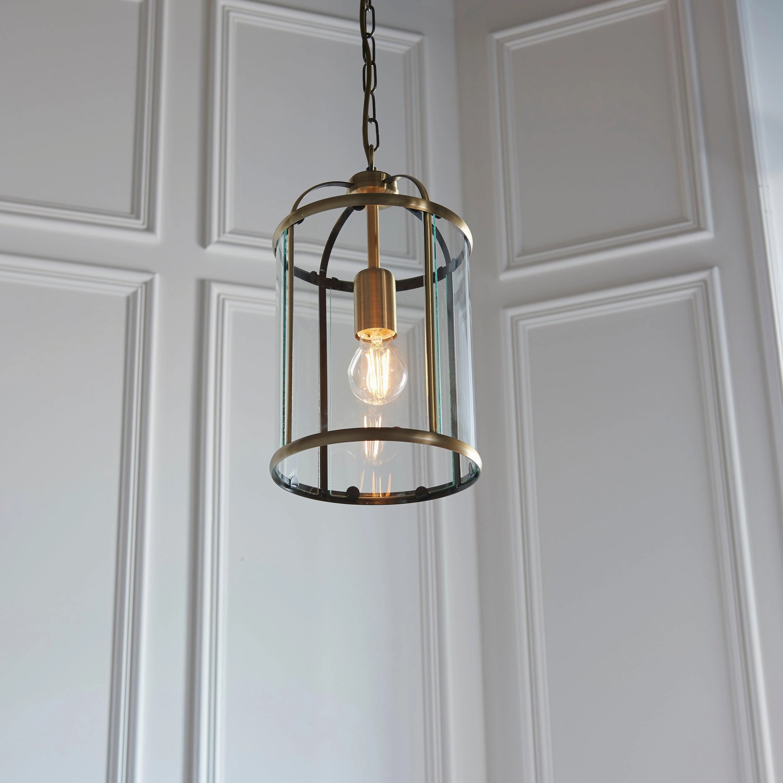 Endon Lambeth Brass Ceiling Lantern 1 Light