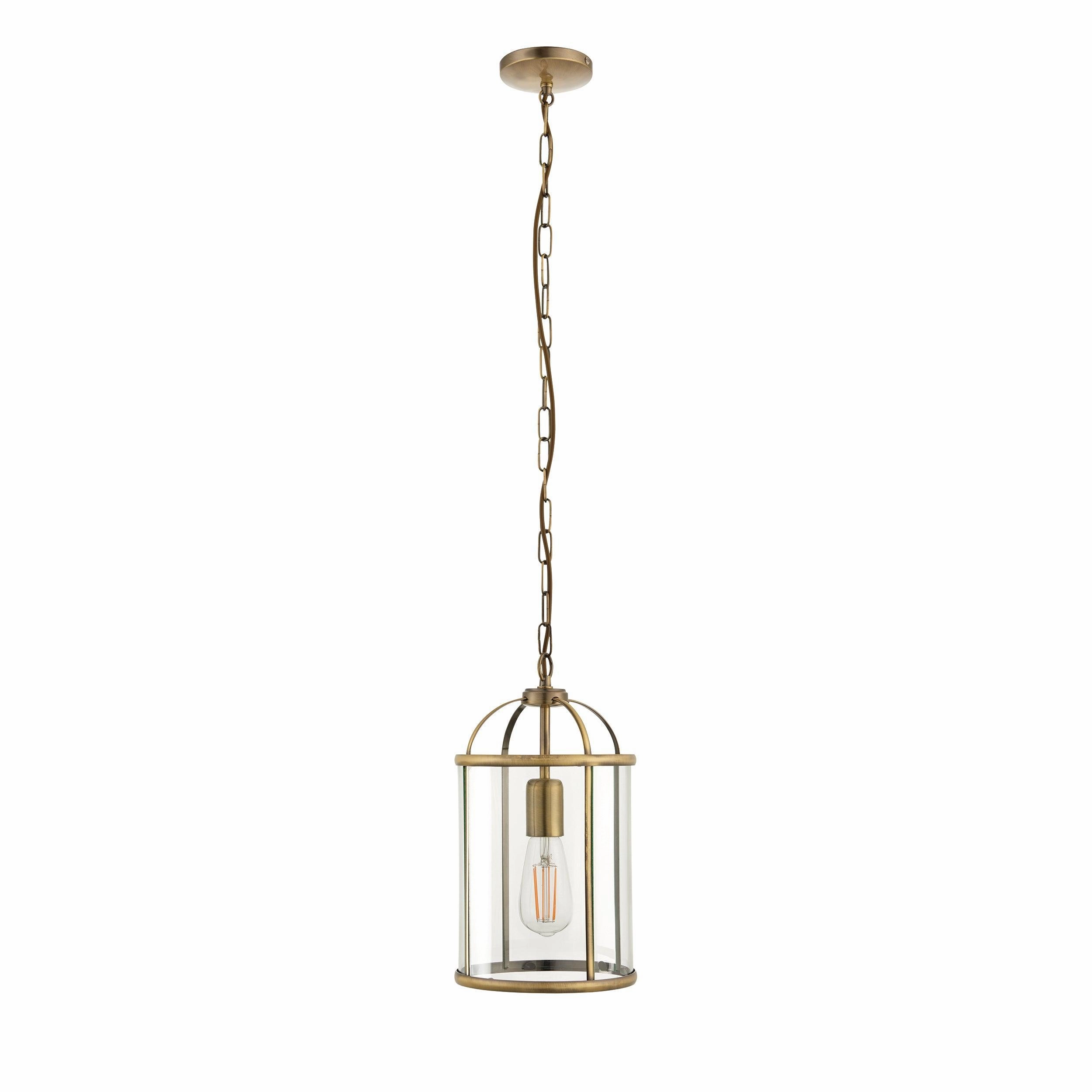 Endon Lambeth Brass Ceiling Lantern 1 Light