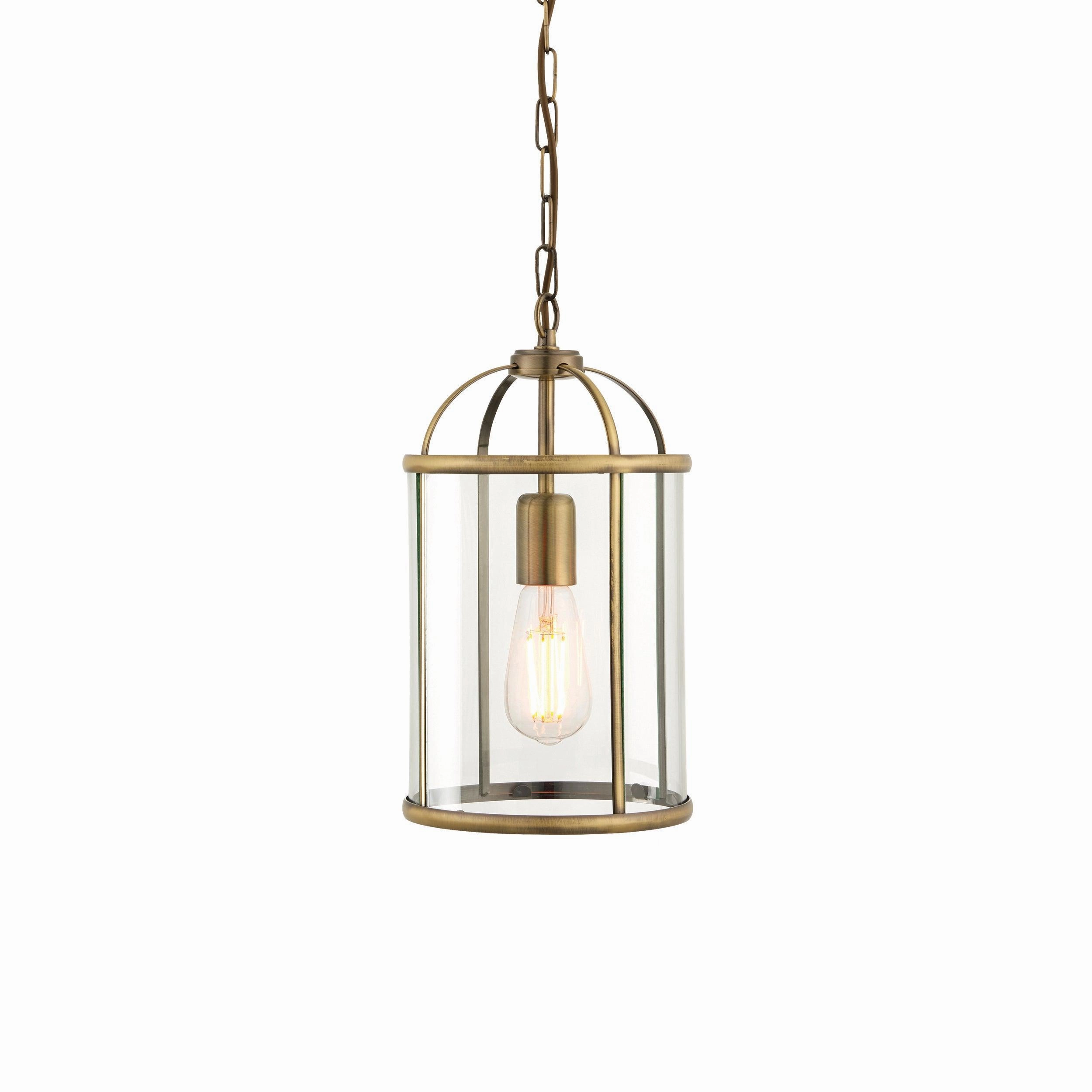Endon Lambeth Brass Ceiling Lantern 1 Light