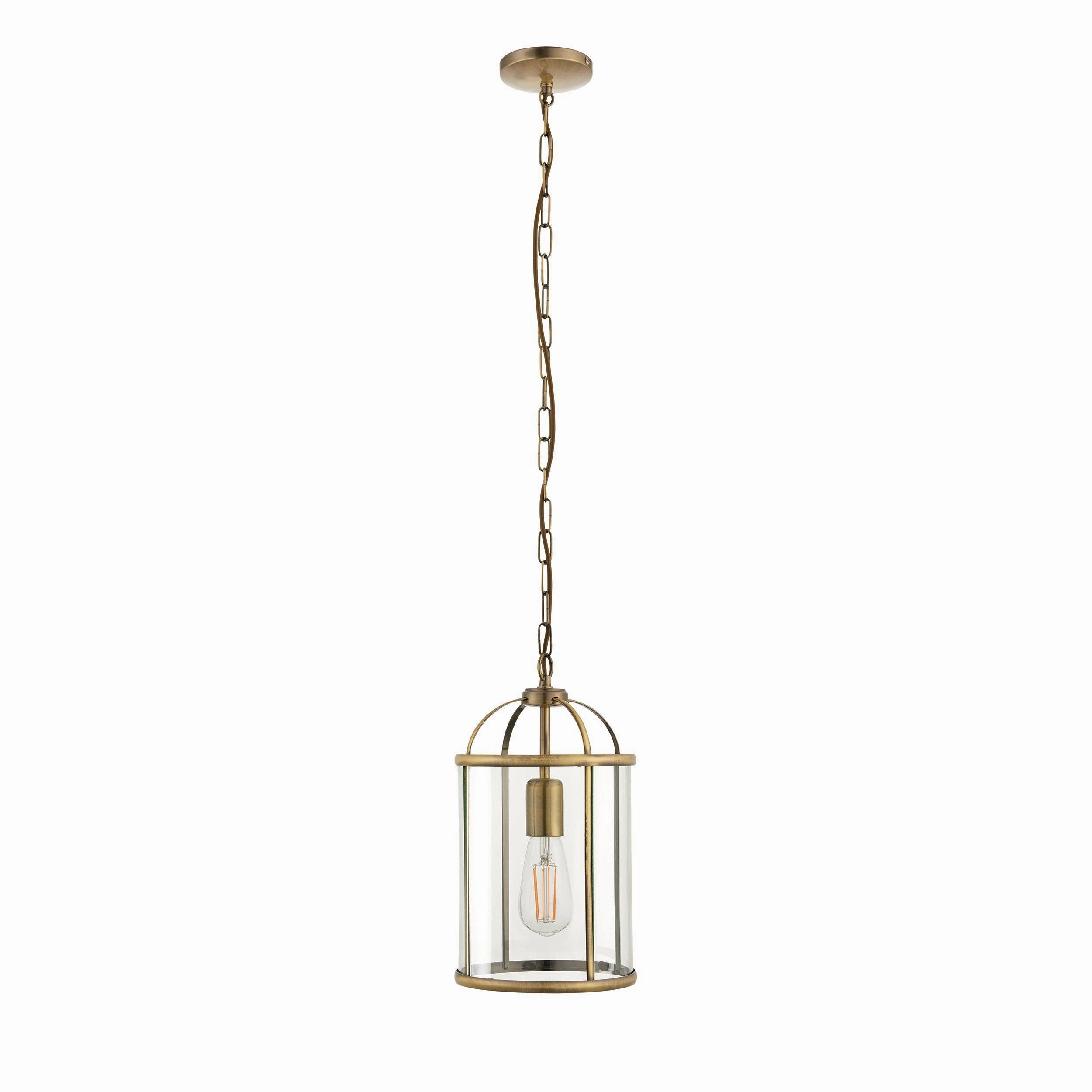 Endon Lambeth Brass Ceiling Lantern 1 Light