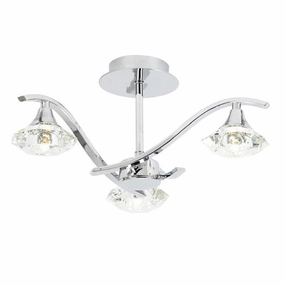 Endon Langella 3 Arm Chrome Semi Flush Ceiling Light simple ceiling design light