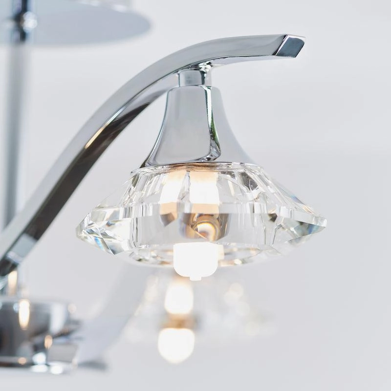 Endon Langella 3 Arm Chrome Semi Flush Ceiling Light