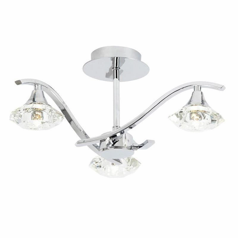 Endon Langella 3 Arm Chrome Semi Flush Ceiling Light simple ceiling design light
